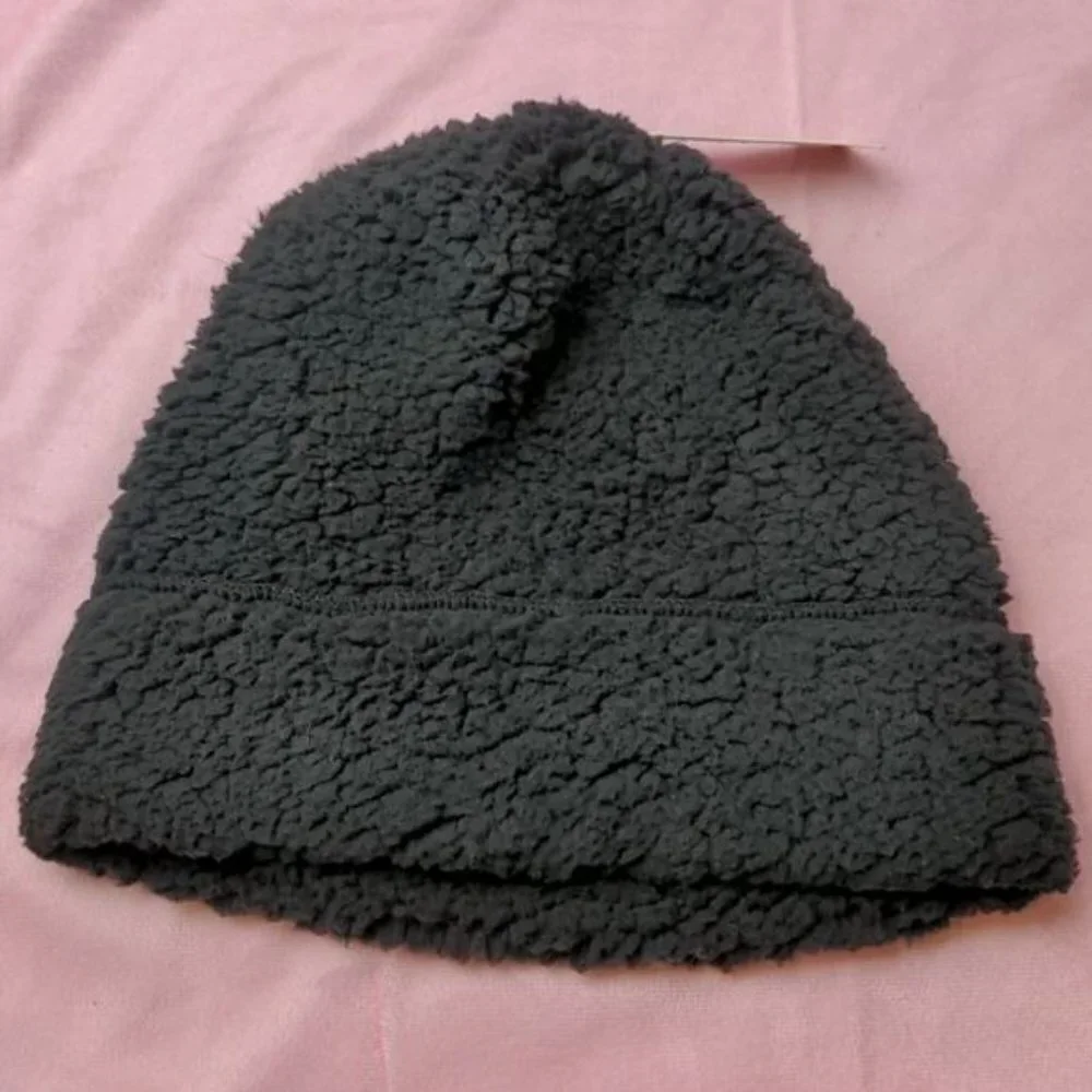 Copper Key Girls Black Faux Fur Winter Beanie Hat